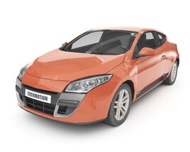 Sleek Orange Coupe 3D 모델 
