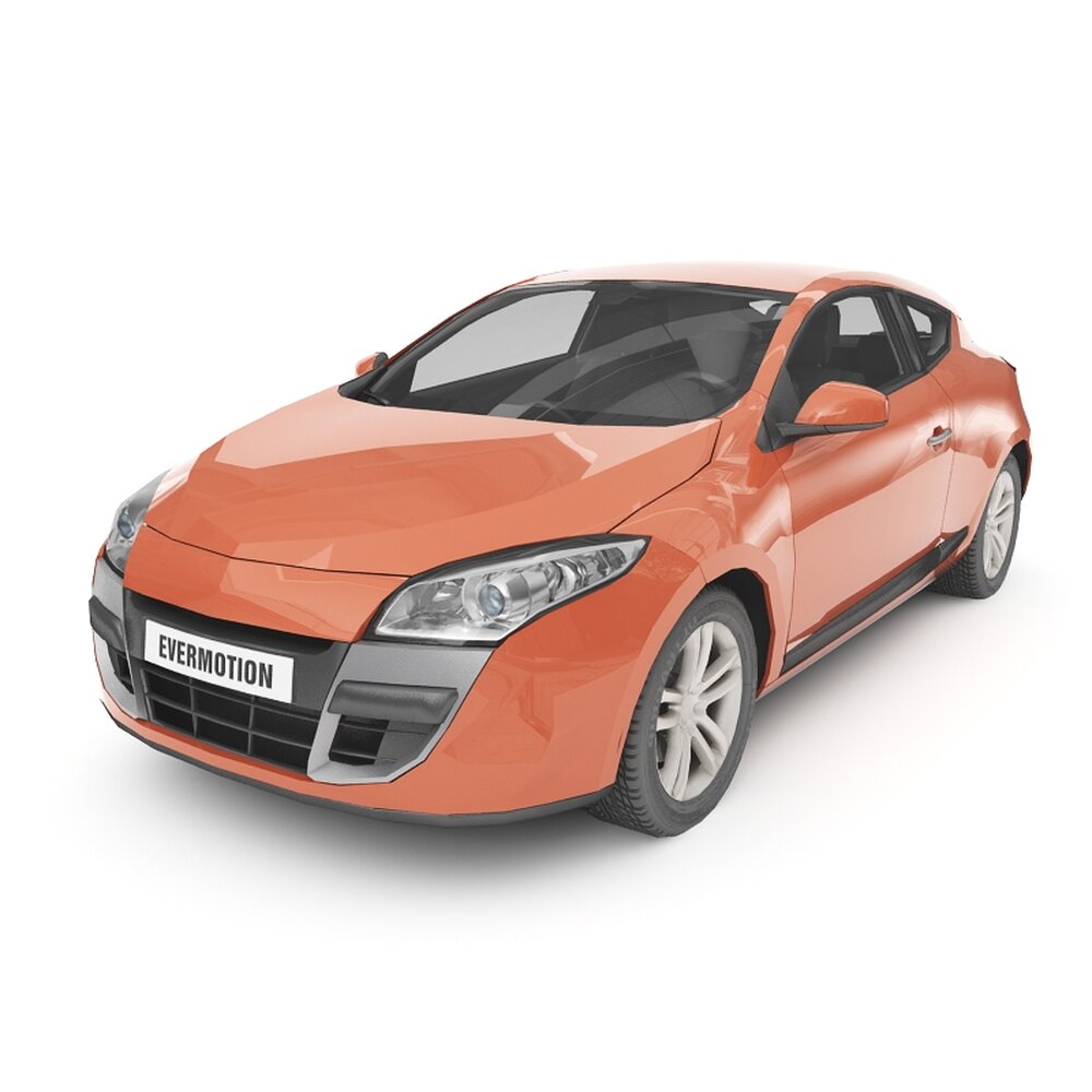 Sleek Orange Coupe 3d model