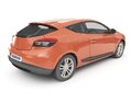 Sleek Orange Coupe 3d model back view