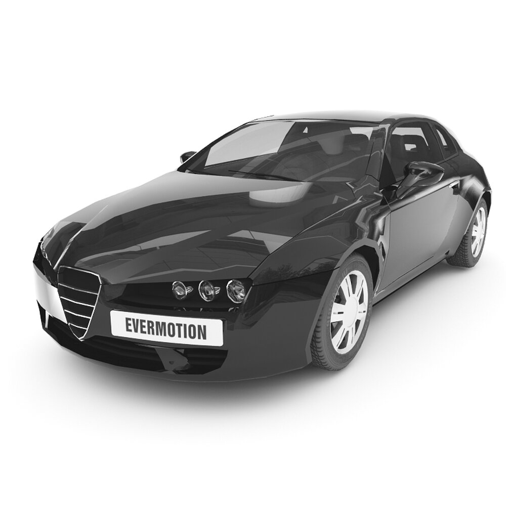 Sleek Black Sedan 02 3D модель