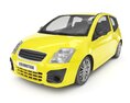 Yellow Compact Car 02 3d model