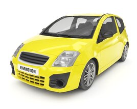 Yellow Compact Car 02 3Dモデル