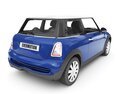 Compact Blue Hatchback 3D模型 后视图