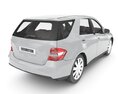Compact Hatchback Car 02 3D模型 后视图