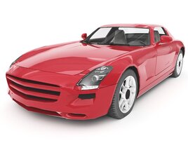 Red Sports Car Model 02 3D 모델 