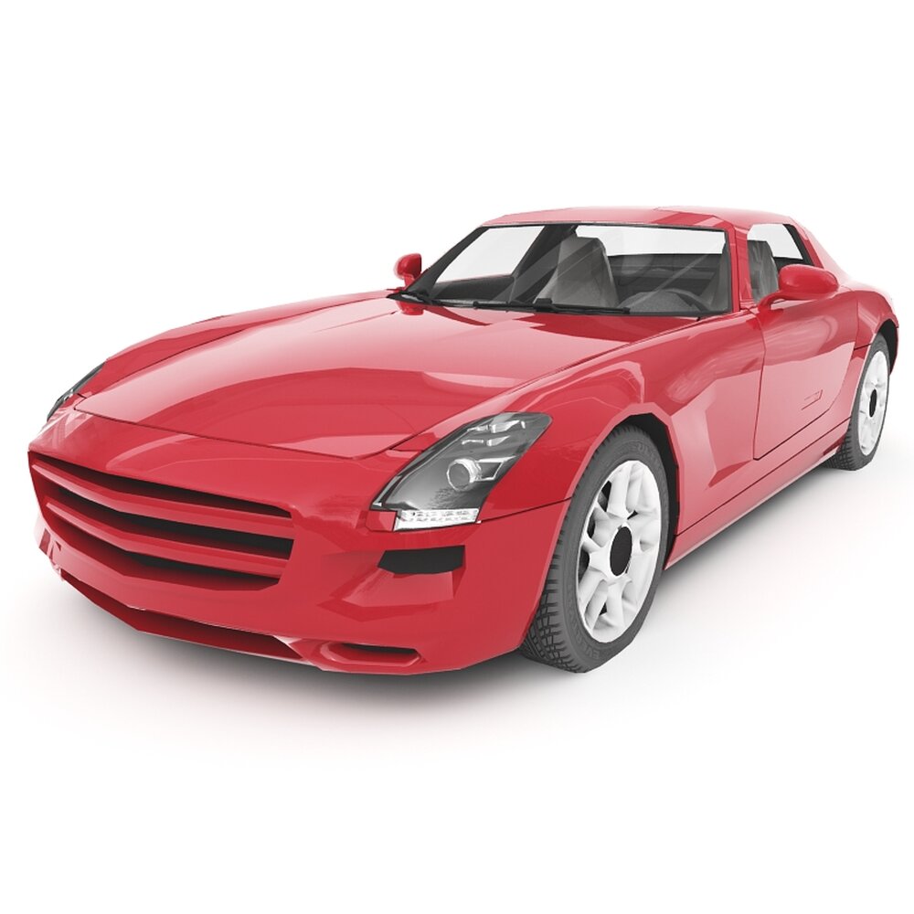 Red Sports Car Model 02 3Dモデル