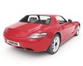 Red Sports Car Model 02 3D 모델  back view