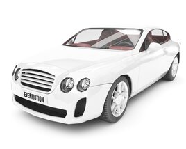 White Luxury Coupe Concept Car 3D模型