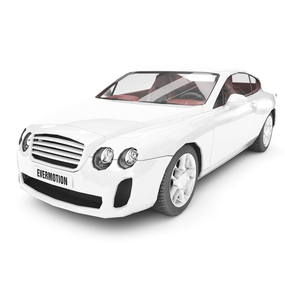 White Luxury Coupe Concept Car 3D模型