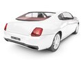 White Luxury Coupe Concept Car 3d model back view