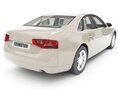 Luxury Sedan Vehicle 3D-Modell Rückansicht