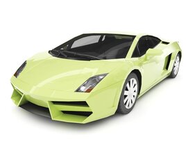 Lime Green Sports Car 3Dモデル