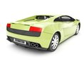 Lime Green Sports Car 3Dモデル 後ろ姿