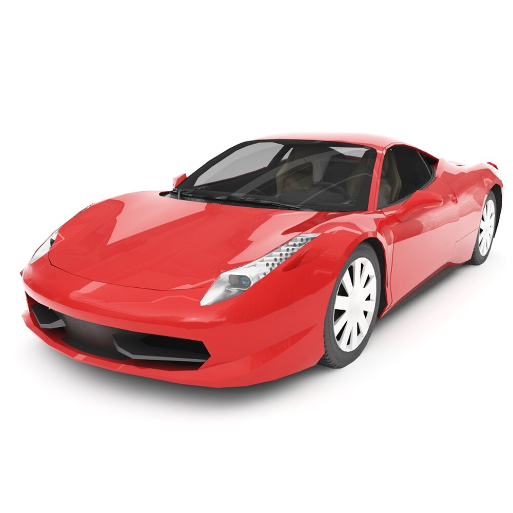 Red Sports Car 3D 모델 