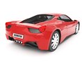 Red Sports Car 3D模型 后视图