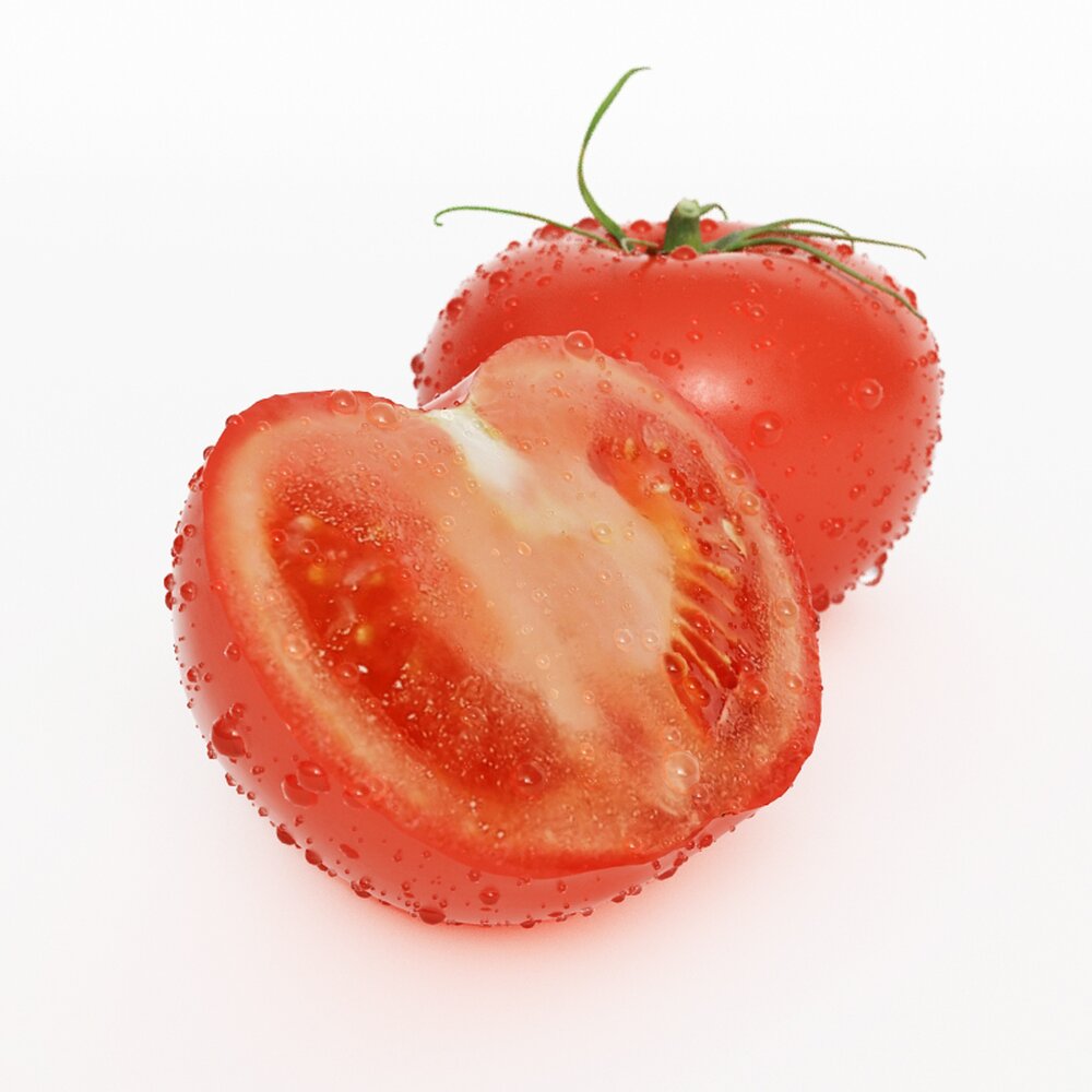 Fresh Sliced Tomato Modello 3D