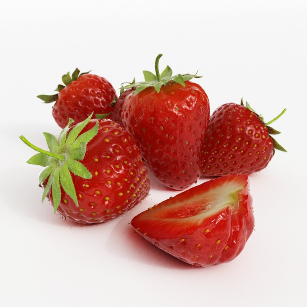 Fresh Strawberries 3d model