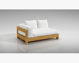 Modern Wooden Frame Sofa Modello 3D