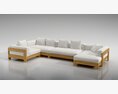 Modern White Sectional Sofa 3Dモデル