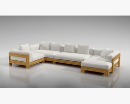 Modern White Sectional Sofa 3Dモデル