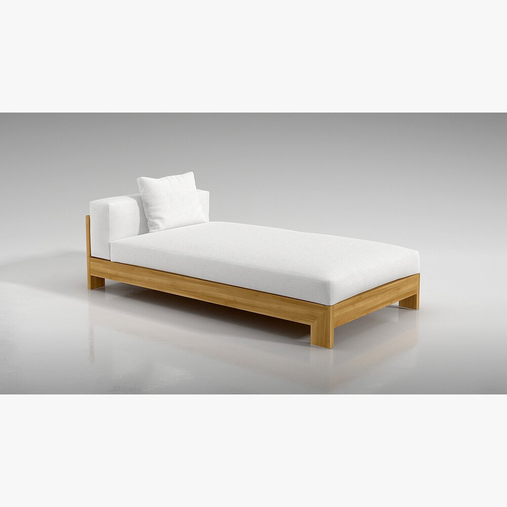 Modern Minimalist Single Bed Modelo 3D