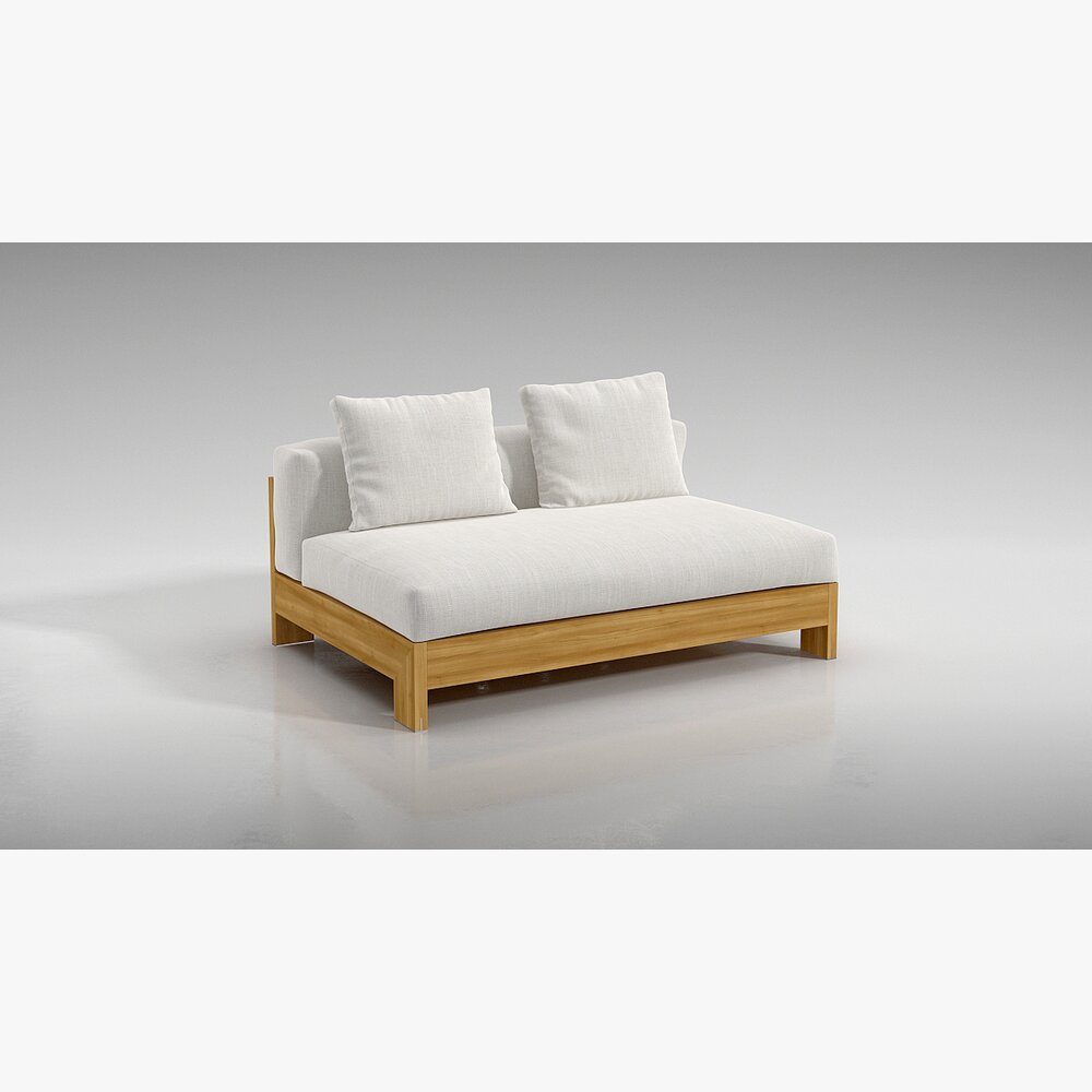 Modern Wooden Daybed 3D-Modell