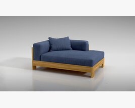 Modern Blue Chaise Lounge 3D模型