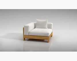 Modern Wooden Armchair Modello 3D