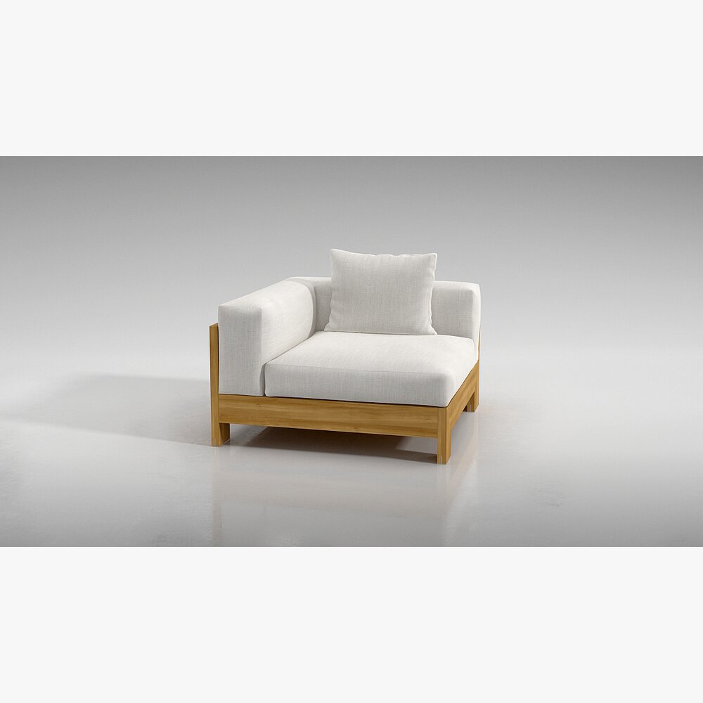 Modern Wooden Armchair 3D модель