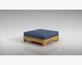 Wooden Base Upholstered Ottoman 3D-Modell
