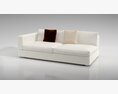 Modern White Sectional Sofa 02 Modello 3D