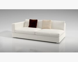 Modern White Sectional Sofa 02 Modèle 3D