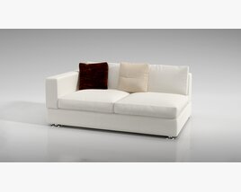 Modern White Sofa 02 Modèle 3D