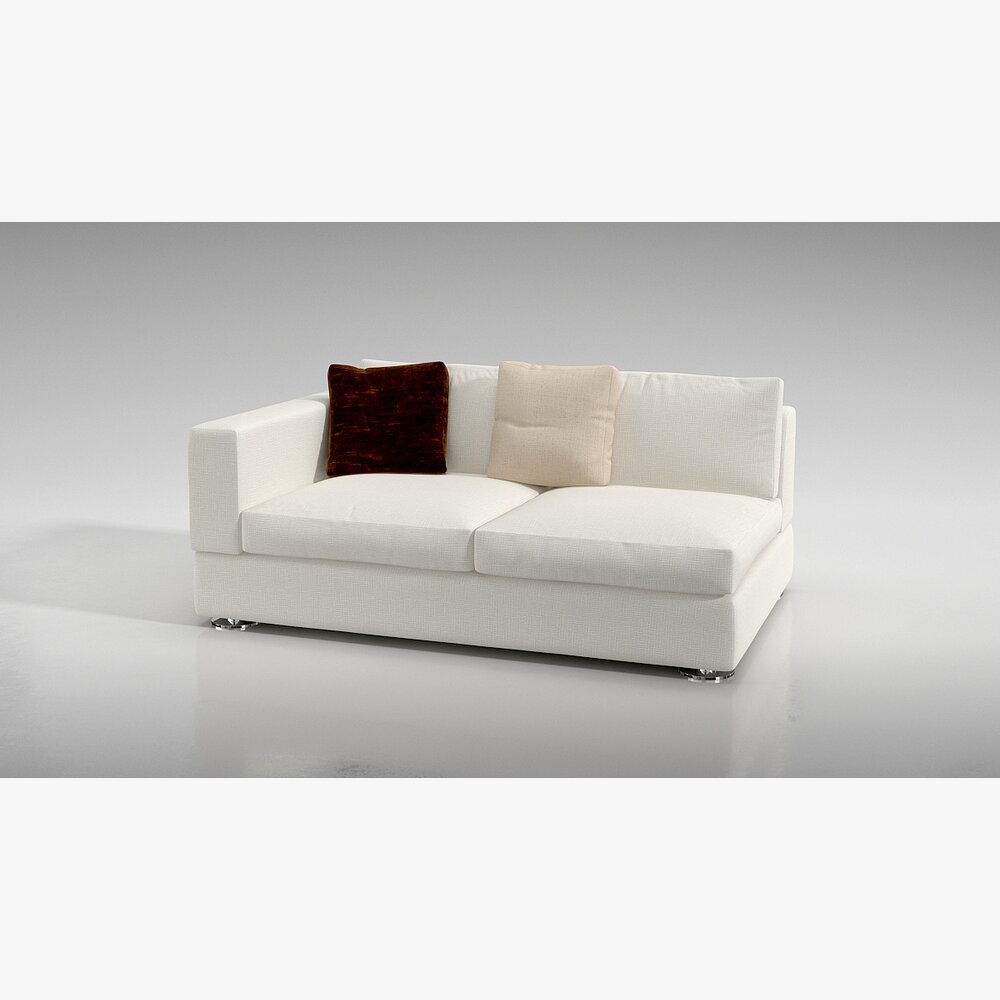 Modern White Sofa 02 3D model
