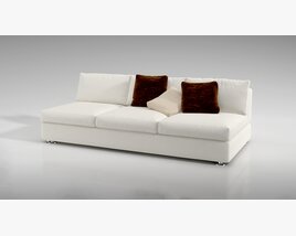 Modern White Sectional Sofa 03 3Dモデル