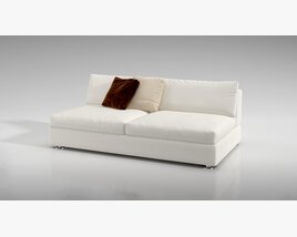 Modern White Sectional Sofa 04 Modello 3D