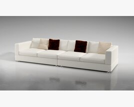 Modern White Sectional Sofa 05 Modello 3D