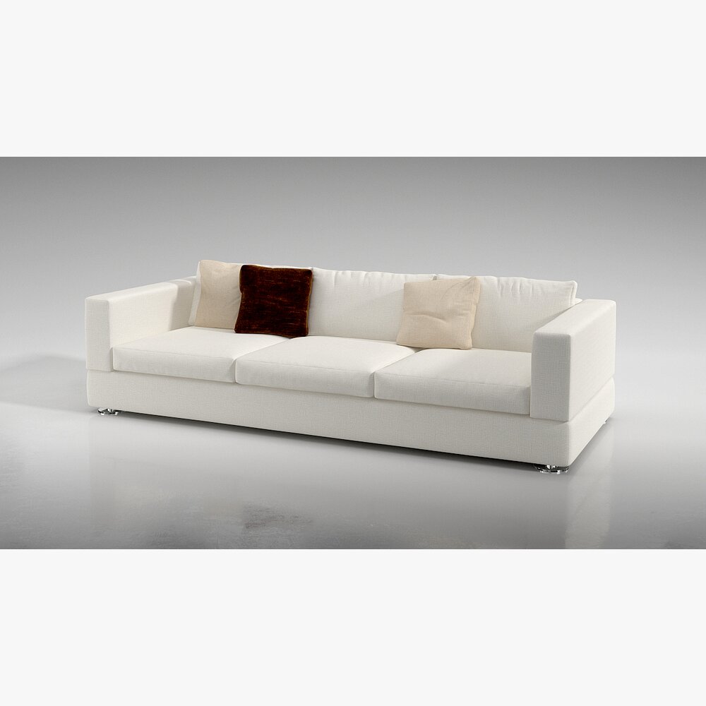 Modern White Sofa 03 3D-Modell
