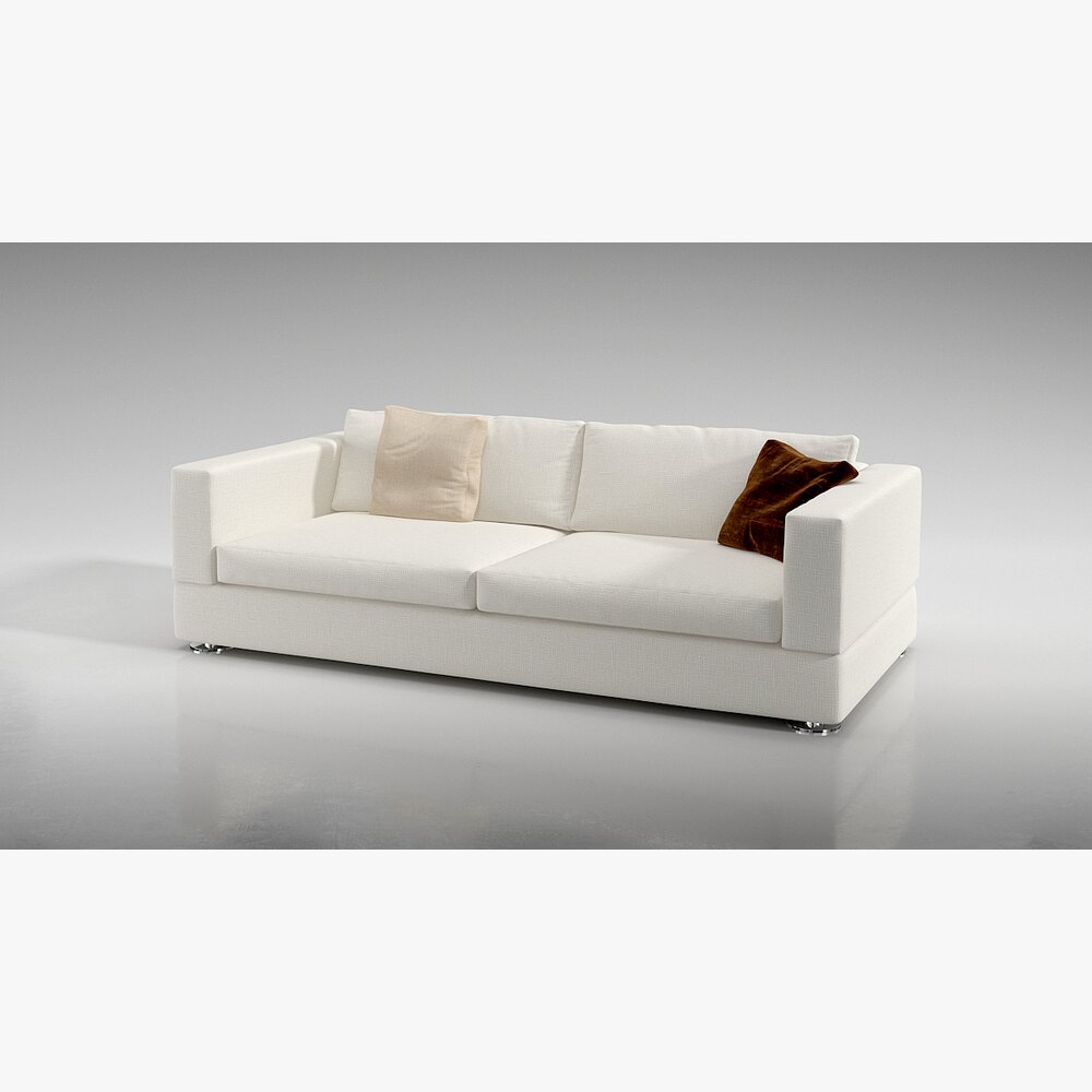 Modern White Sofa 04 3d model