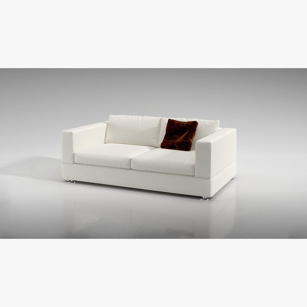 Modern White Sofa 05 3D model