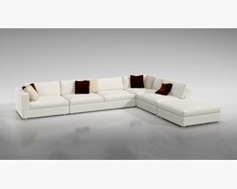 Modern White Sectional Sofa 06 Modello 3D
