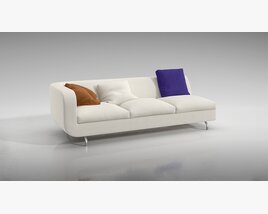 Modern White Modular Sofa 3D-Modell
