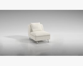 Modern White Chaise Lounge 02 3D模型