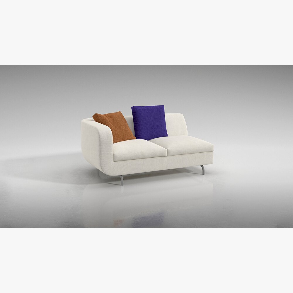 Modern Two-Seater Sofa 3D 모델 