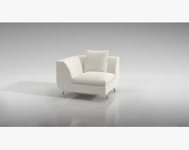 Modern White Armchair 3D模型