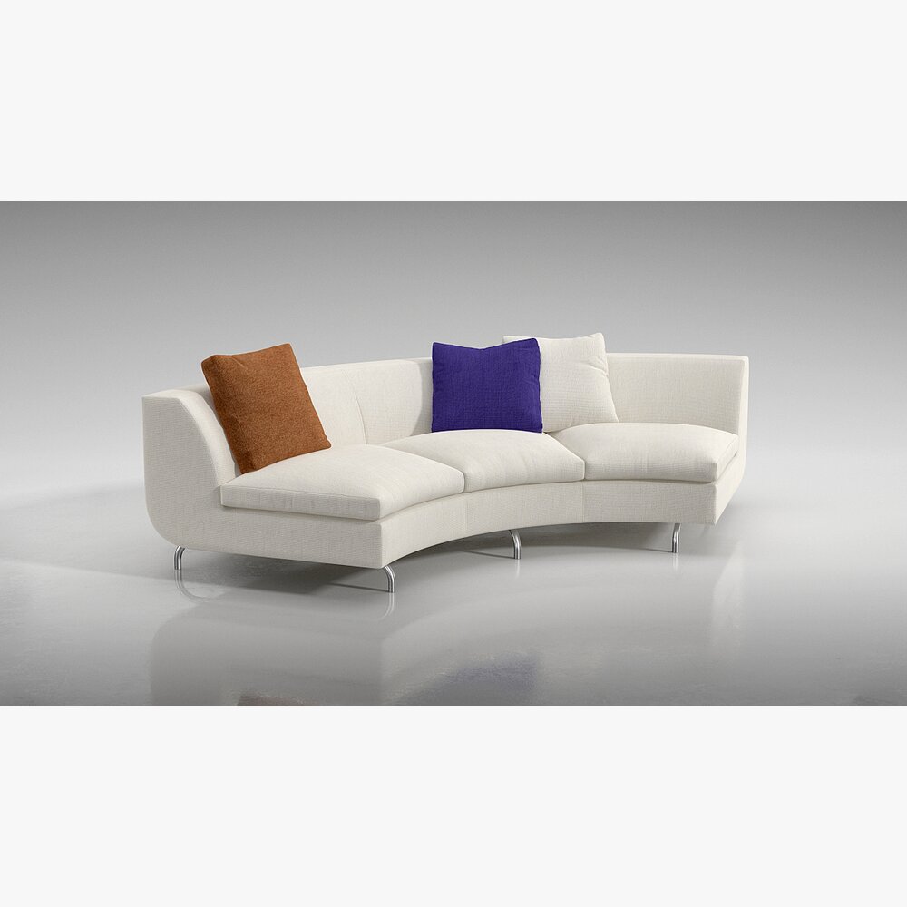 Modern Curved Sofa 3D-Modell
