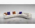 Modern Curved Sectional Sofa 3D 모델 
