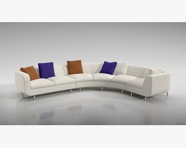 Modern Curved Sectional Sofa 3D model