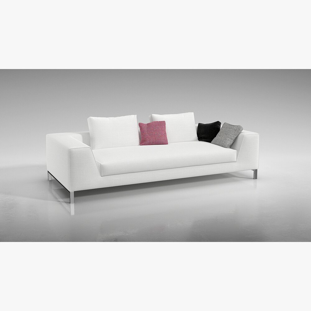Modern White Sofa 07 3D模型