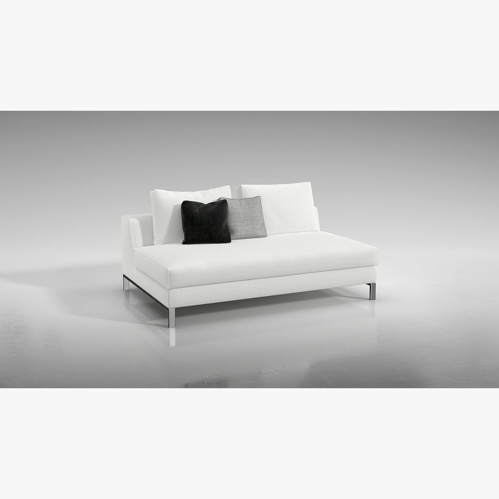 Modern White Sofa 08 3Dモデル